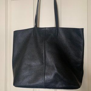 Black leather tote bag with feet, Banana Republic